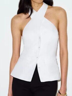 Reformation Tate Linen Halter Top